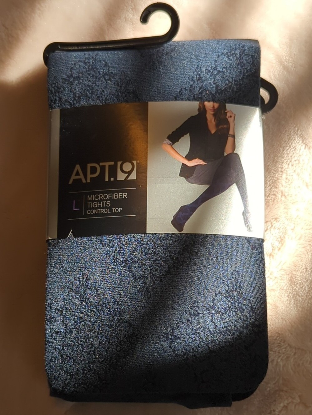Apt. 9 Microfiber Control Top Tights Women’s L Navy Blue Floral